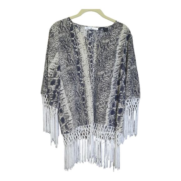 Rancho Estancia Womens Reba Blouse Western Snakeskin Fringe Size Small - Picture 8 of 9